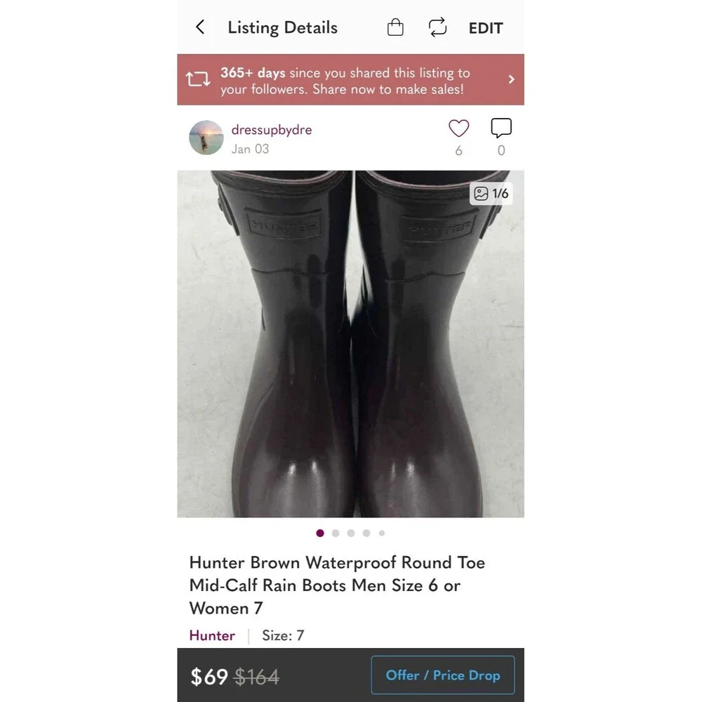 Hunter Waterproof Rubber Rain Wellies Buckle Rain Boots Women 6 FREE SHIPPING